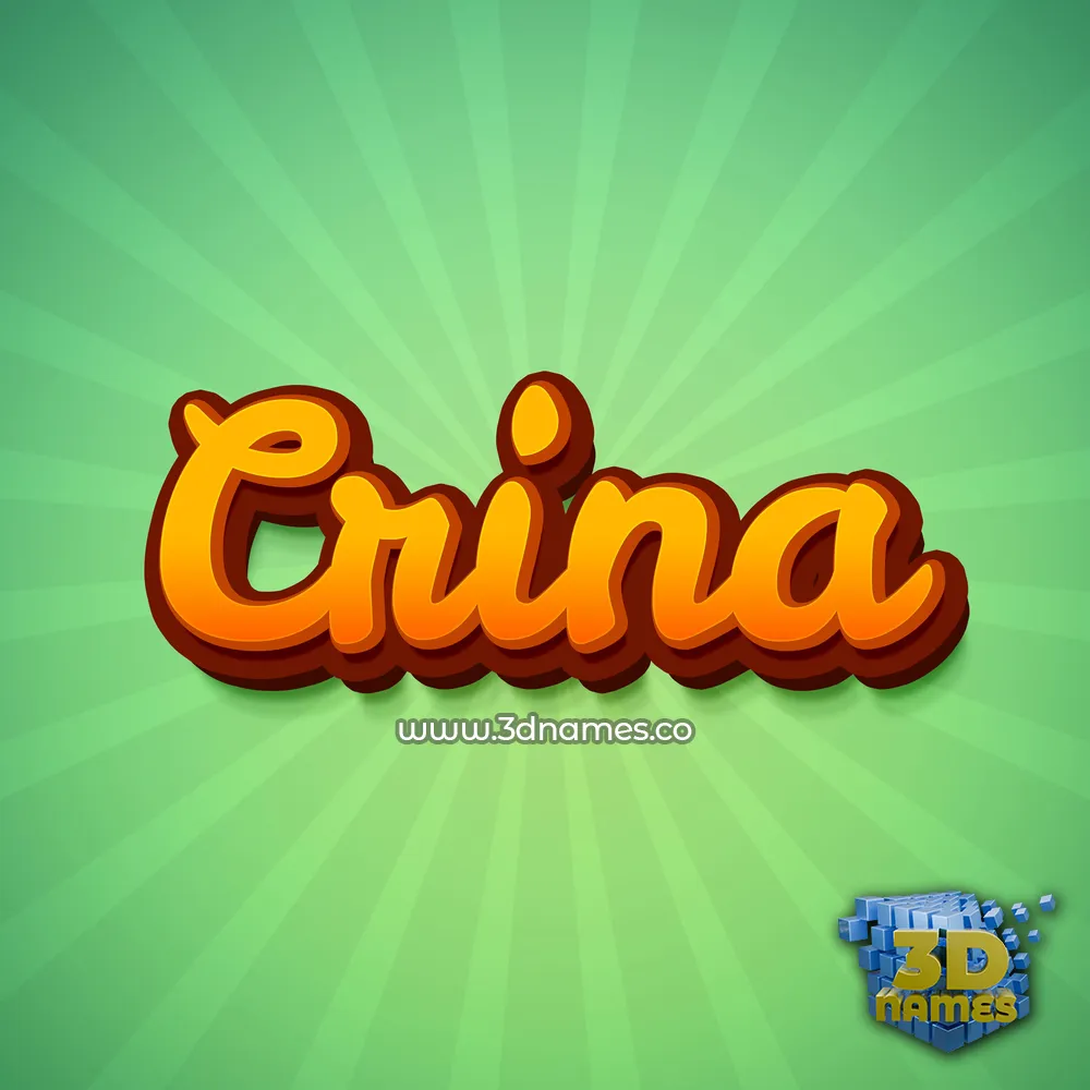 crina in Green Rays style - 3D name wallpaper