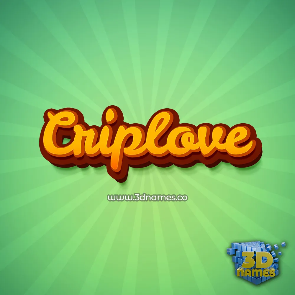 criplove in Green Rays style - 3D name wallpaper