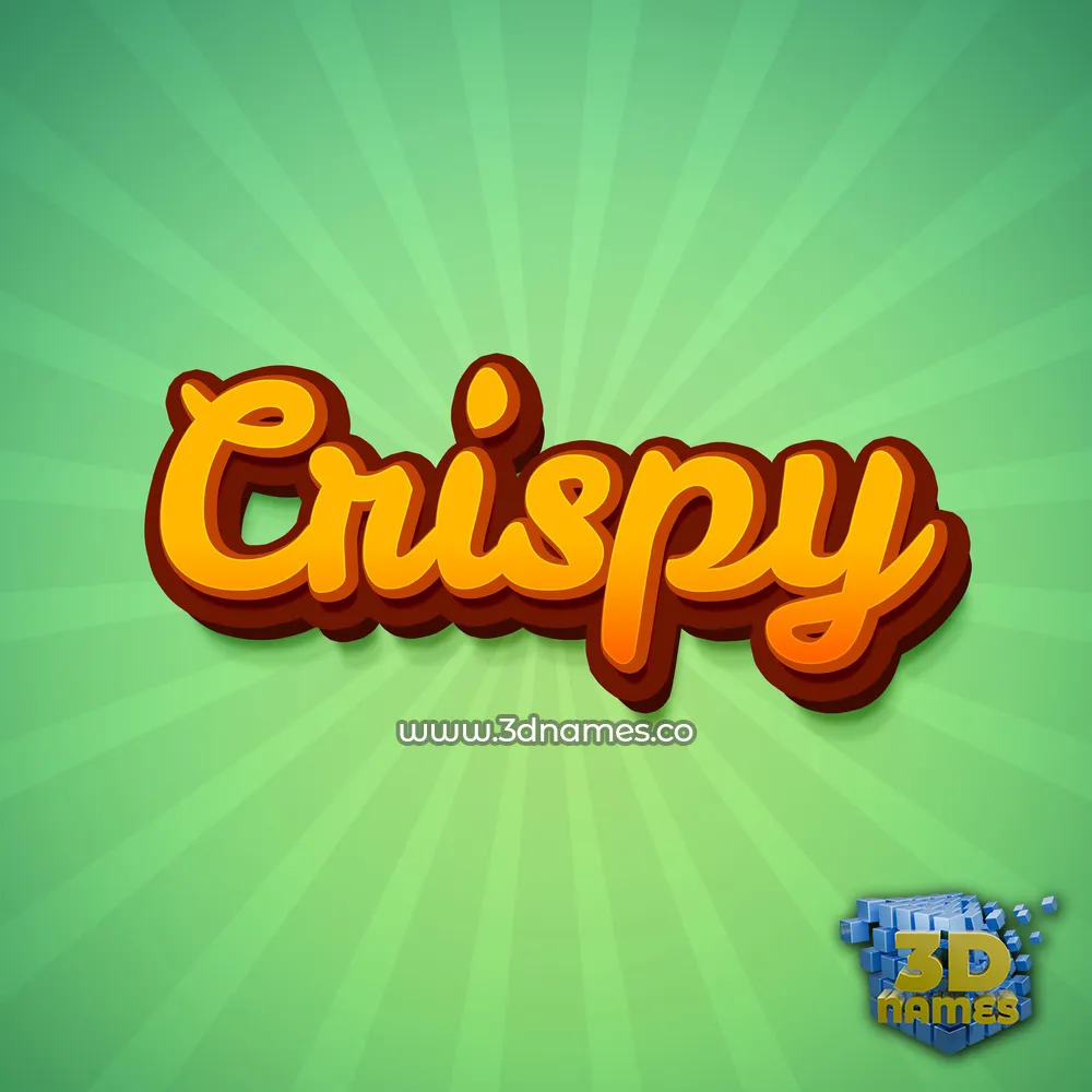 crispy in Green Rays style - 3D name wallpaper