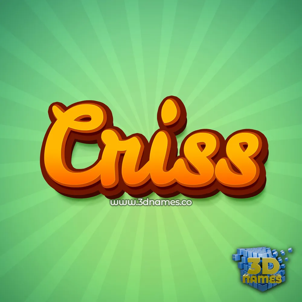 criss in Green Rays style - 3D name wallpaper