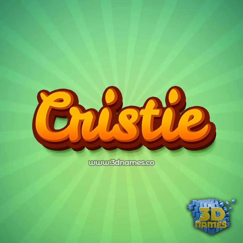 cristie in Green Rays style - 3D name wallpaper