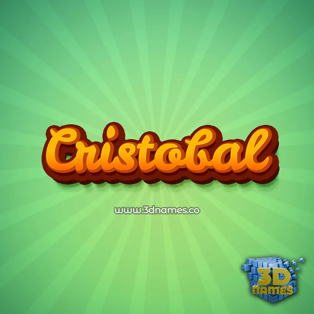 cristobal in Green Rays style - 3D name wallpaper