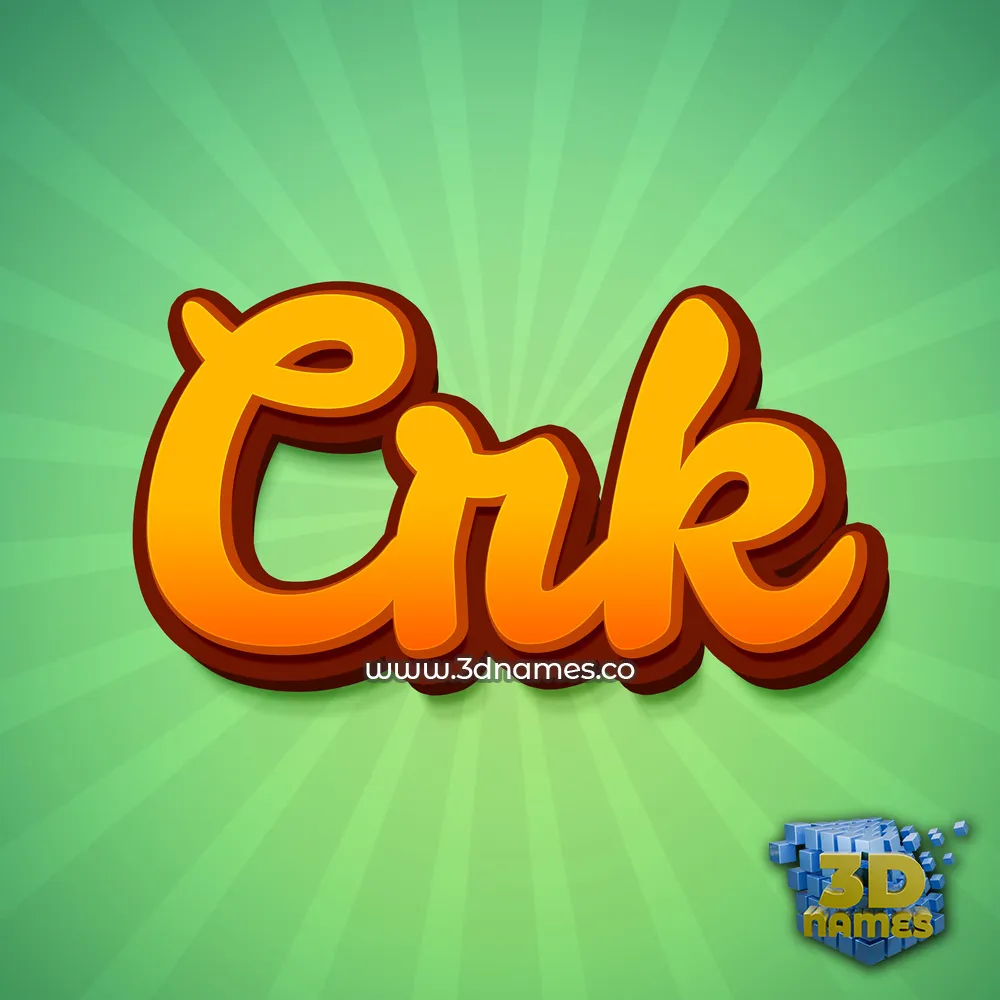 crk in Green Rays style - 3D name wallpaper