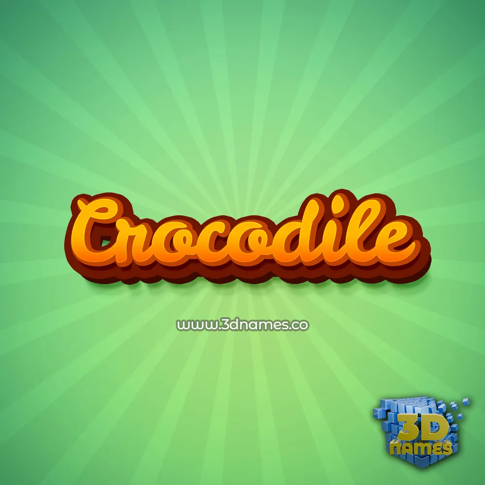 crocodile in Green Rays style - 3D name wallpaper
