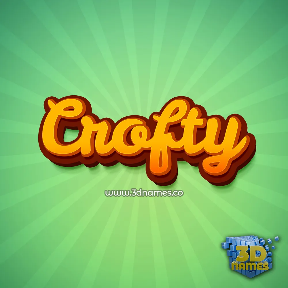 crofty in Green Rays style - 3D name wallpaper