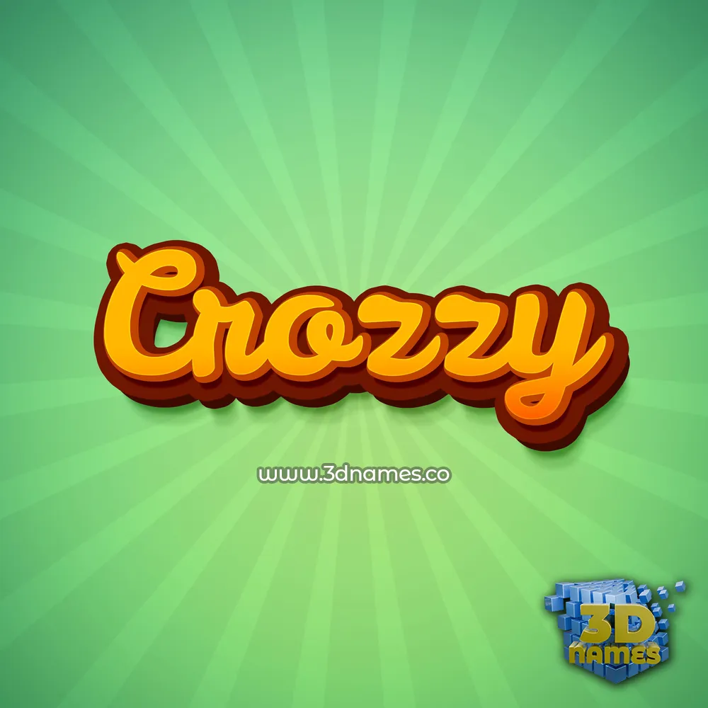 crozzy in Green Rays style - 3D name wallpaper