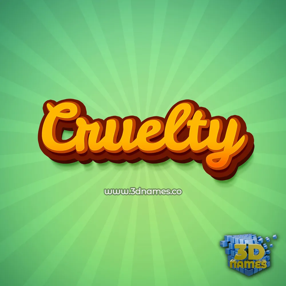 cruelty in Green Rays style - 3D name wallpaper