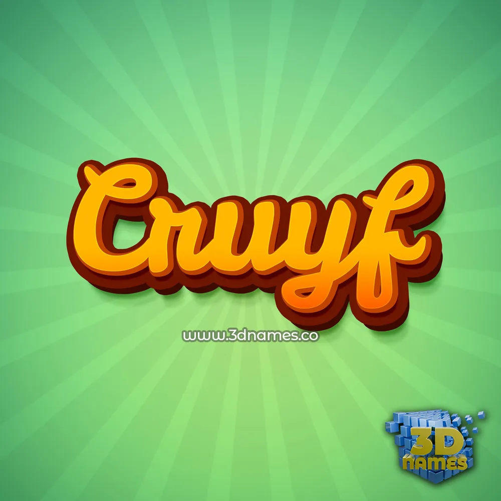 cruyf in Green Rays style - 3D name wallpaper