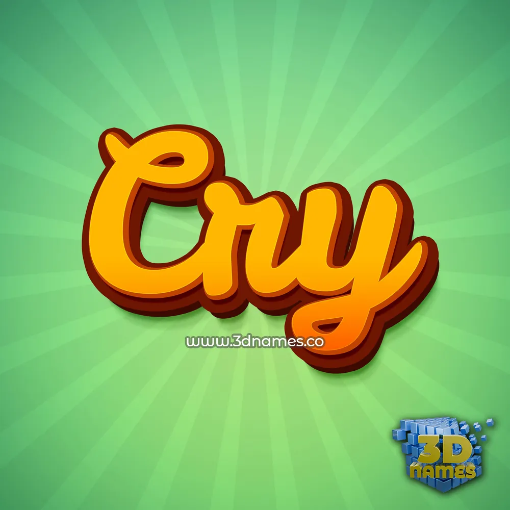 cry in Green Rays style - 3D name wallpaper