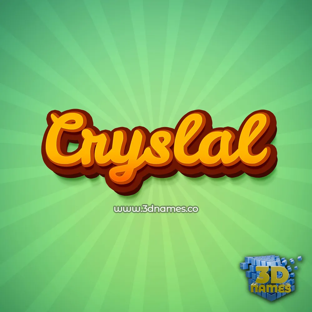 cryslal in Green Rays style - 3D name wallpaper
