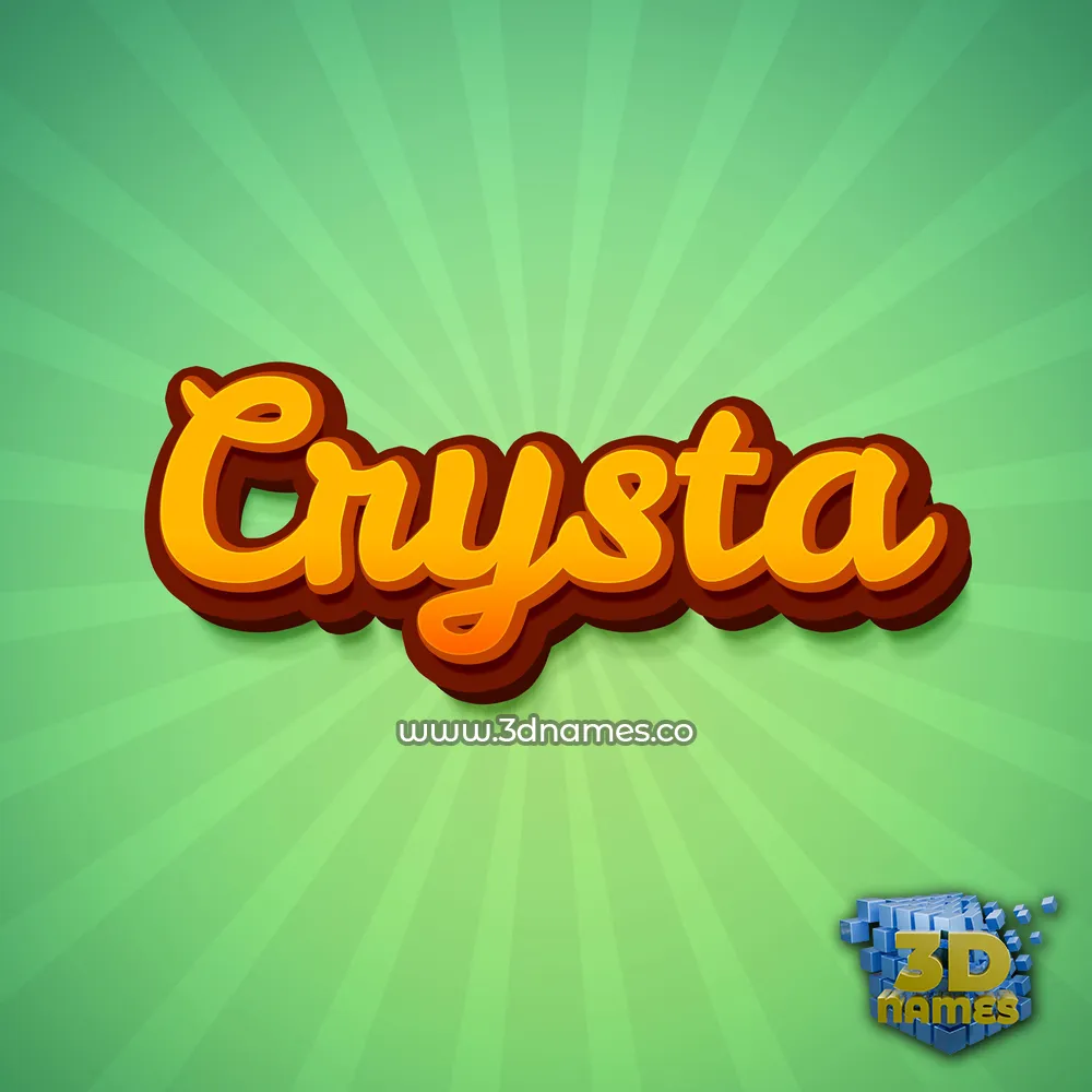 crysta in Green Rays style - 3D name wallpaper