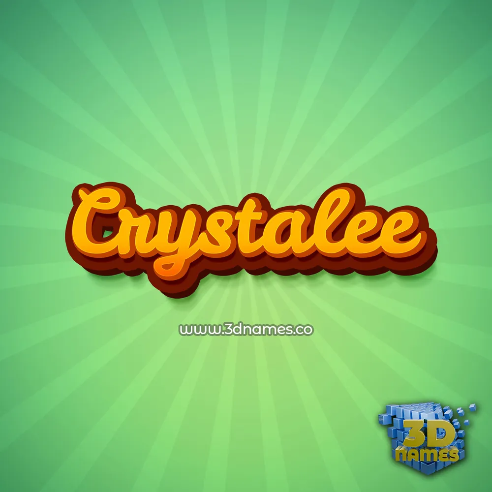 crystalee in Green Rays style - 3D name wallpaper