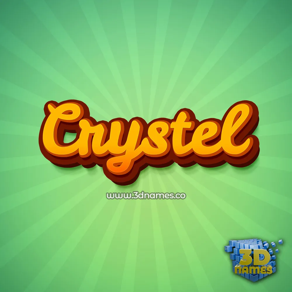crystel in Green Rays style - 3D name wallpaper