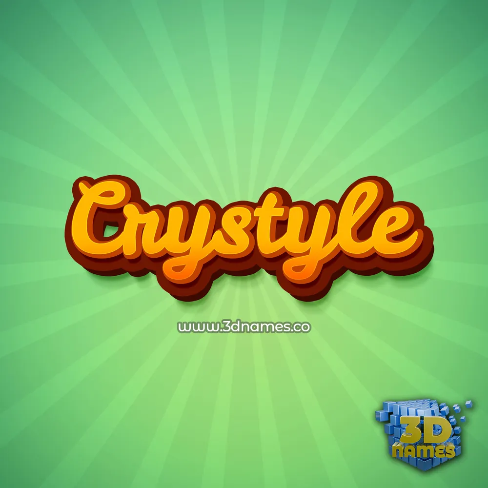 crystyle in Green Rays style - 3D name wallpaper