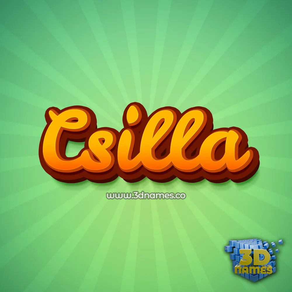 csilla in Green Rays style - 3D name wallpaper