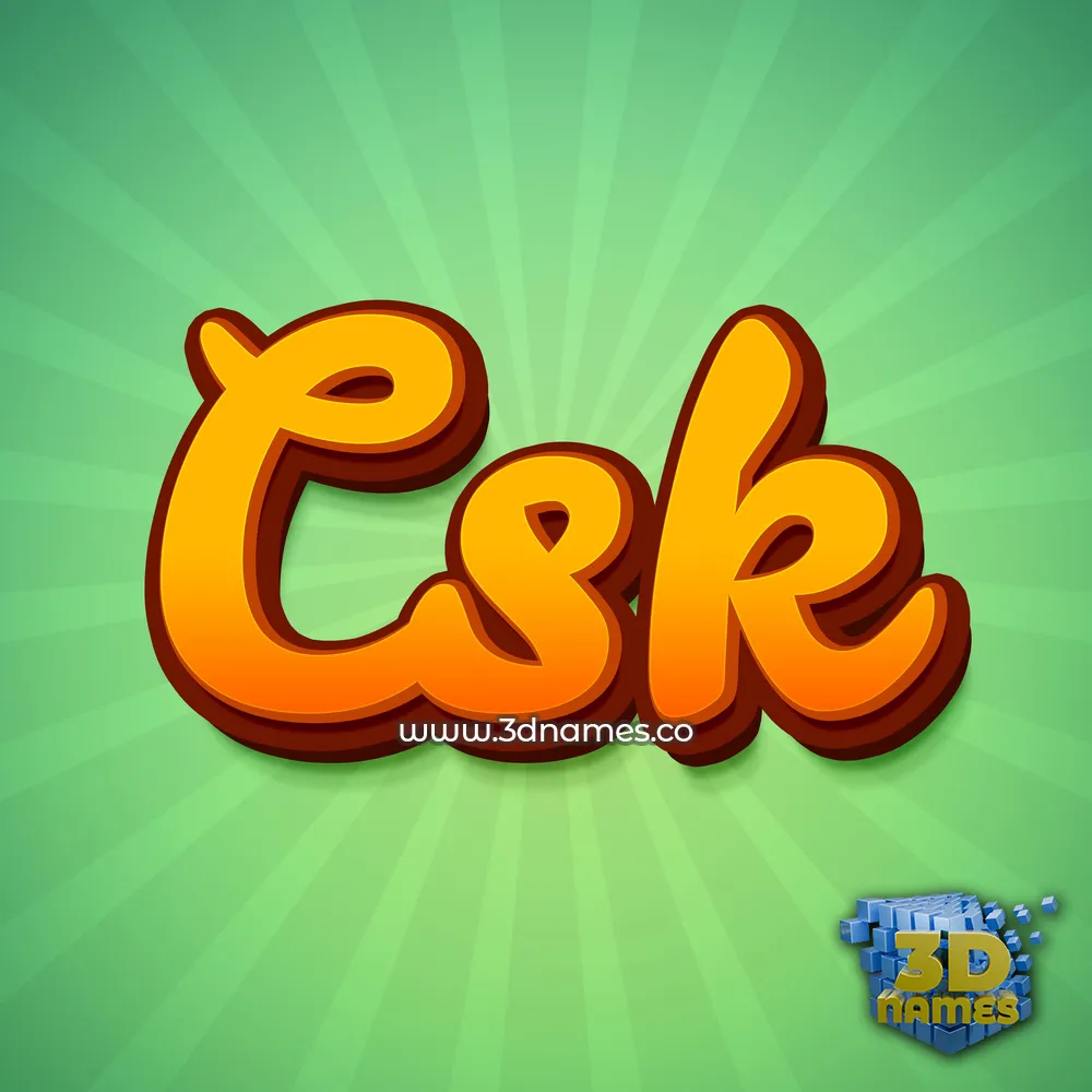 csk in Green Rays style - 3D name wallpaper