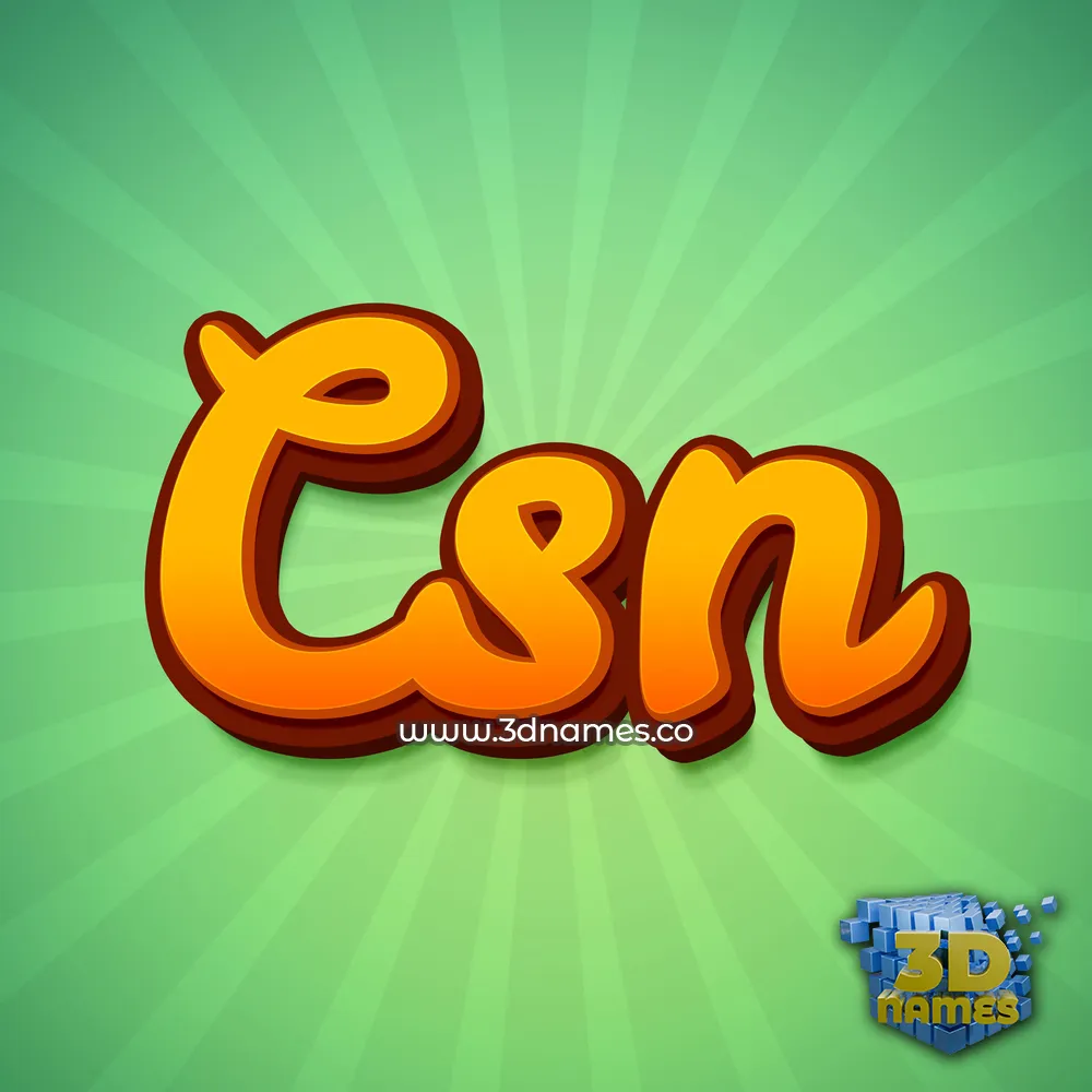csn in Green Rays style - 3D name wallpaper
