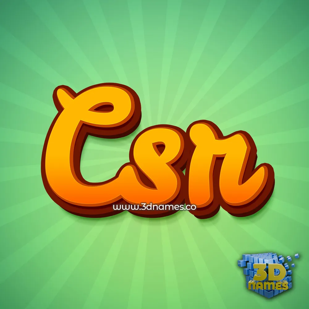 csr in Green Rays style - 3D name wallpaper