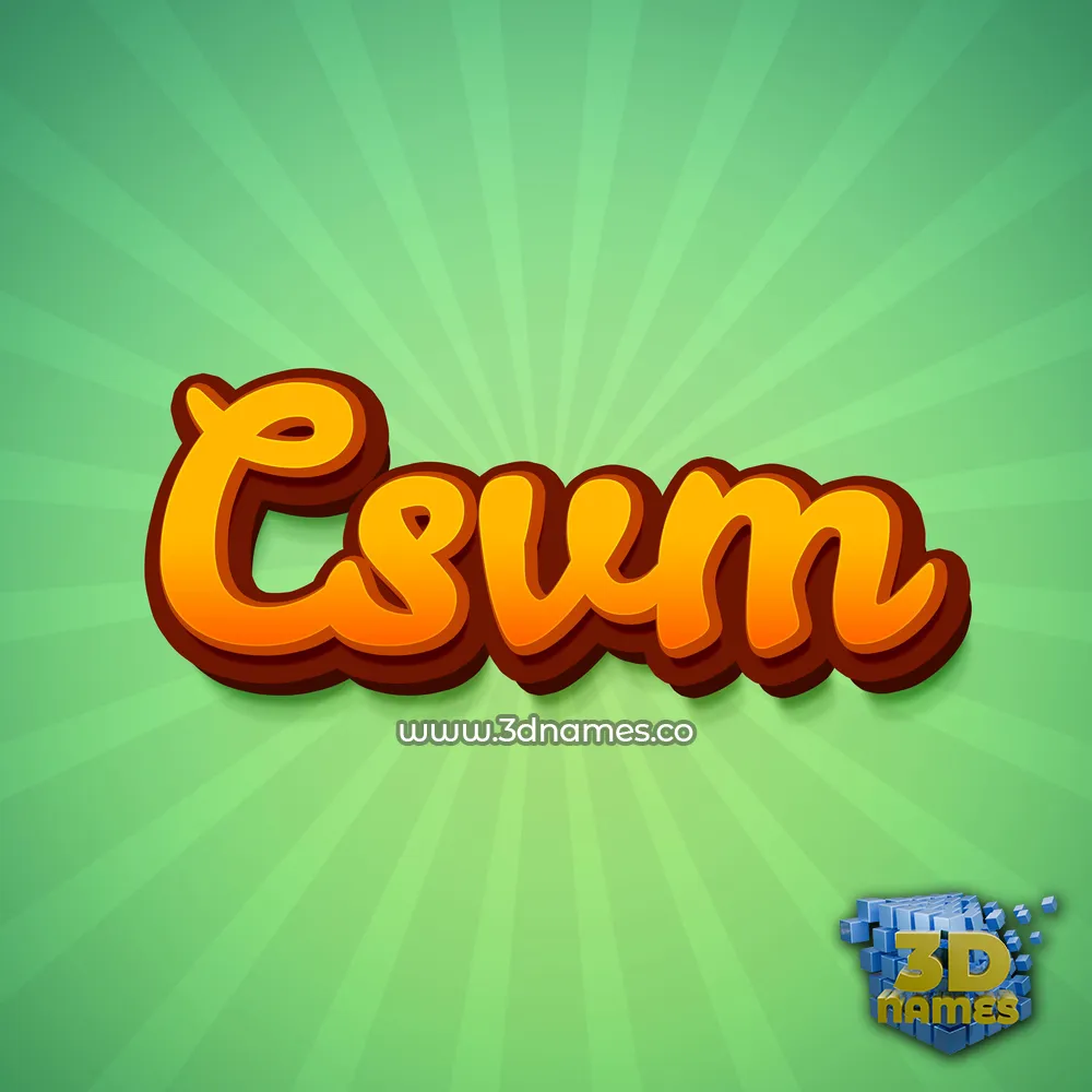 csvm in Green Rays style - 3D name wallpaper