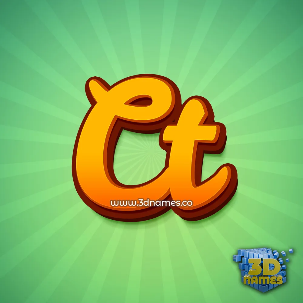 ct in Green Rays style - 3D name wallpaper