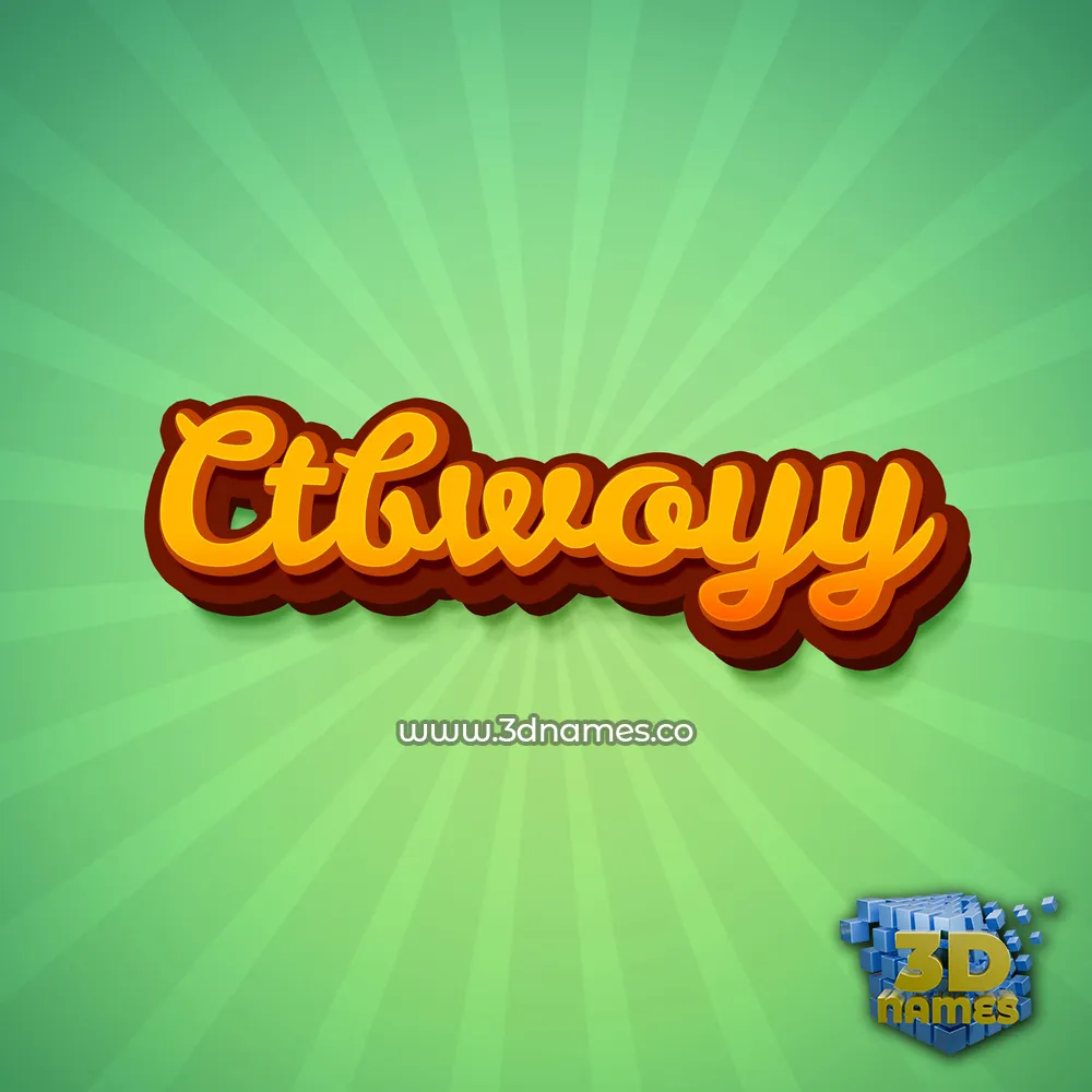 ctbwoyy in Green Rays style - 3D name wallpaper