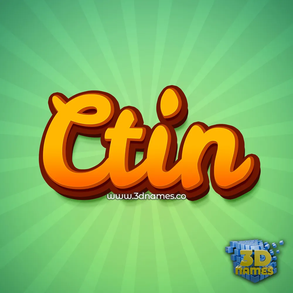ctin in Green Rays style - 3D name wallpaper