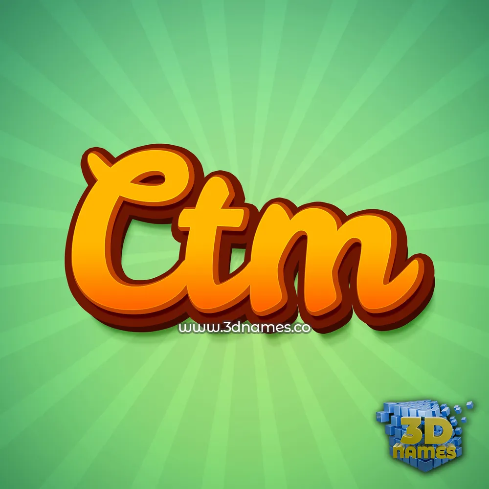 ctm in Green Rays style - 3D name wallpaper