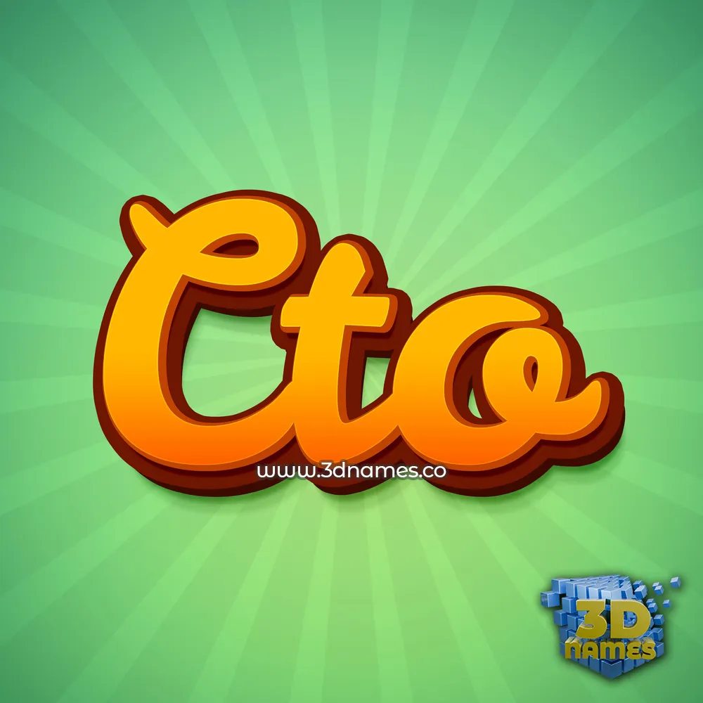 cto in Green Rays style - 3D name wallpaper