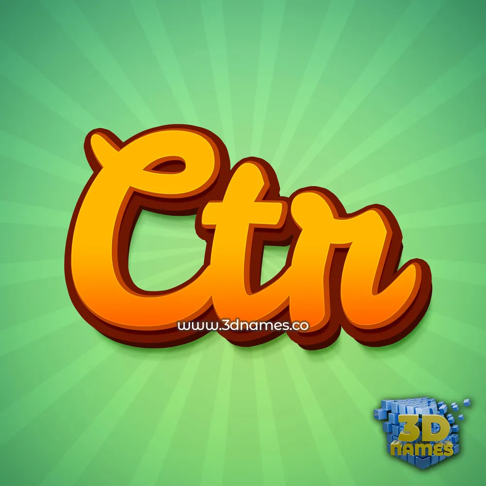 ctr in Green Rays style - 3D name wallpaper