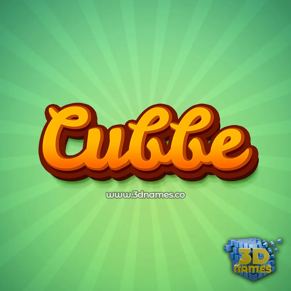 cubbe in Green Rays style - 3D name wallpaper