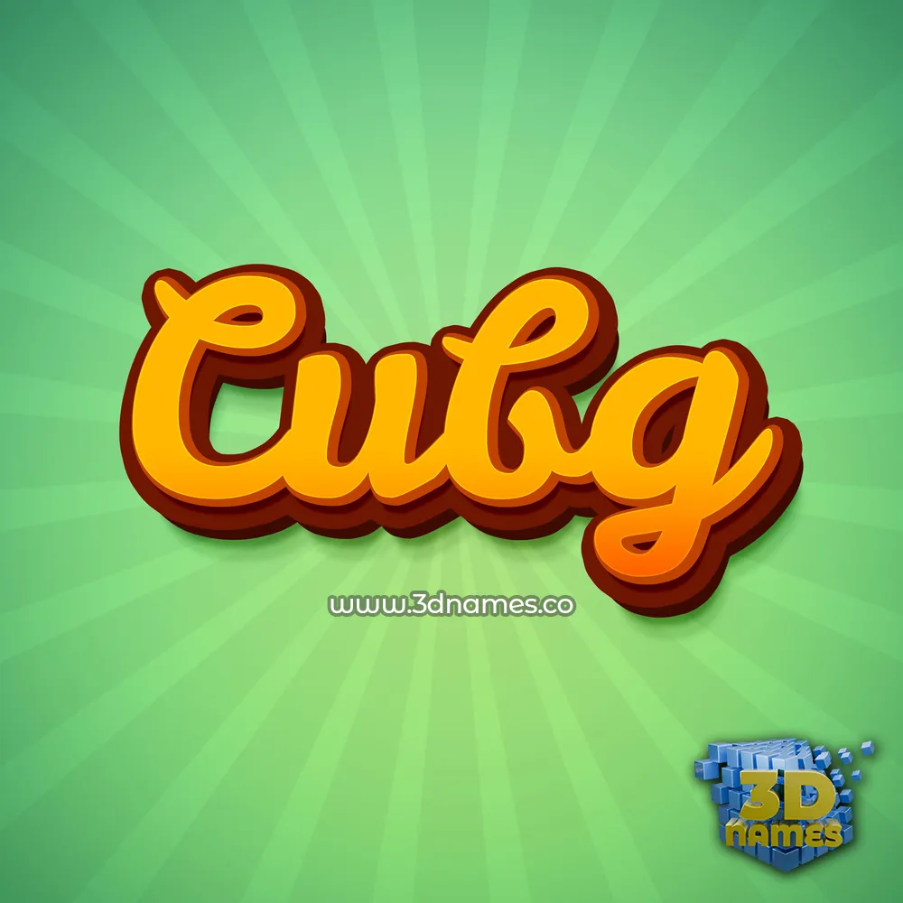 cubg in Green Rays style - 3D name wallpaper