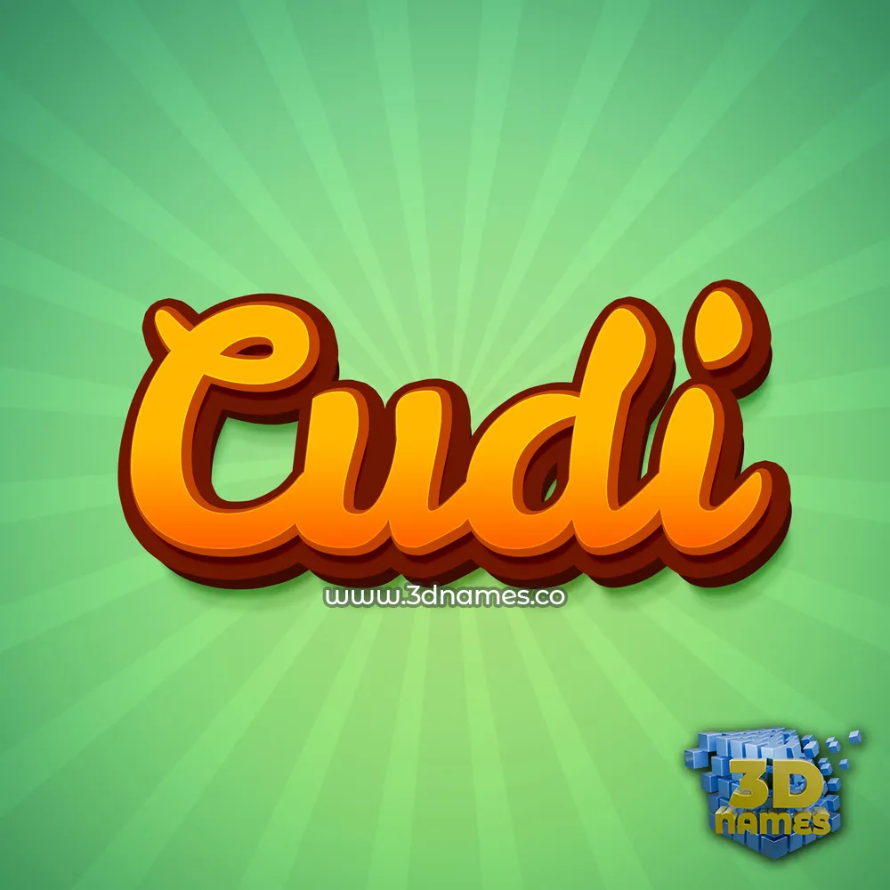 cudi in Green Rays style - 3D name wallpaper