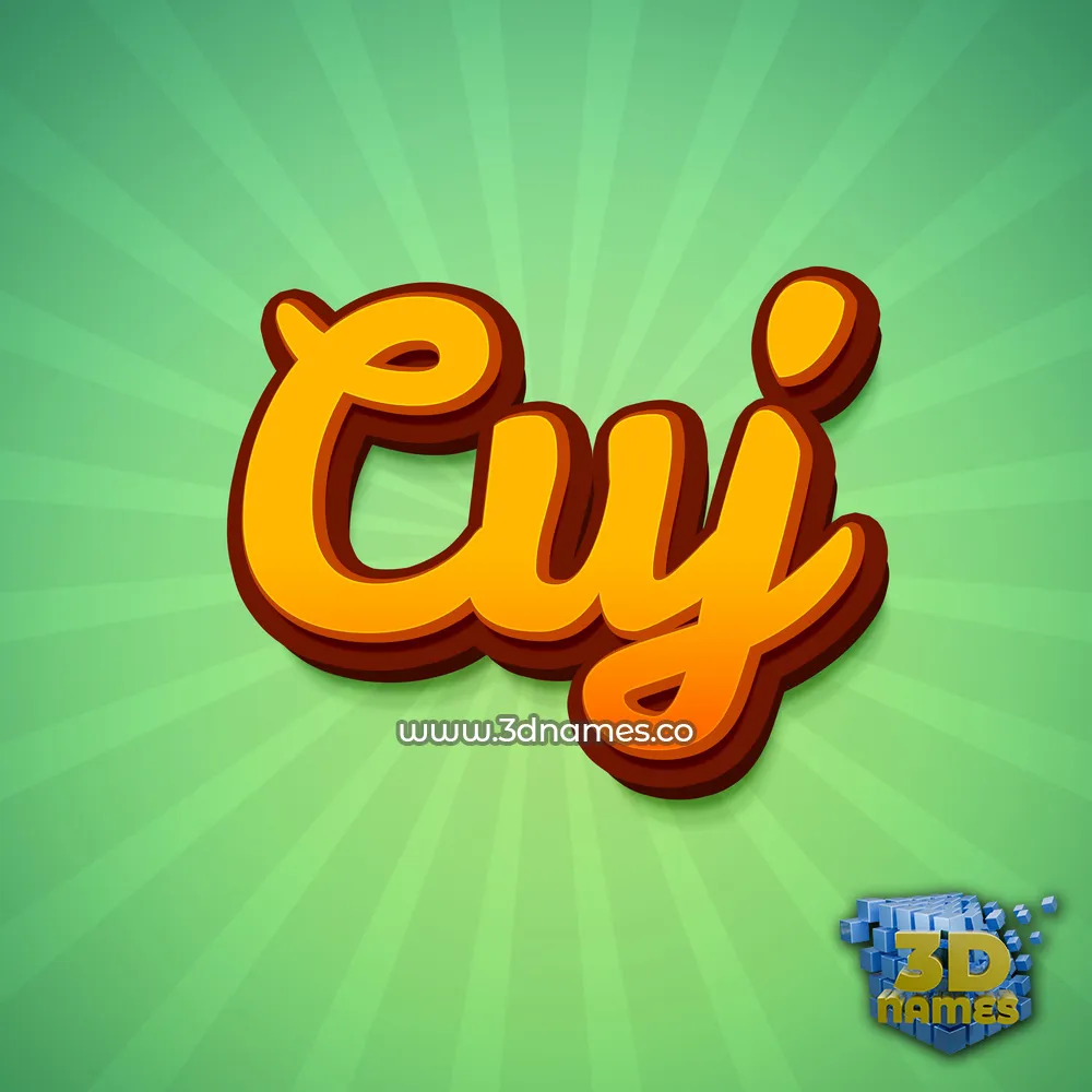 cuj in Green Rays style - 3D name wallpaper