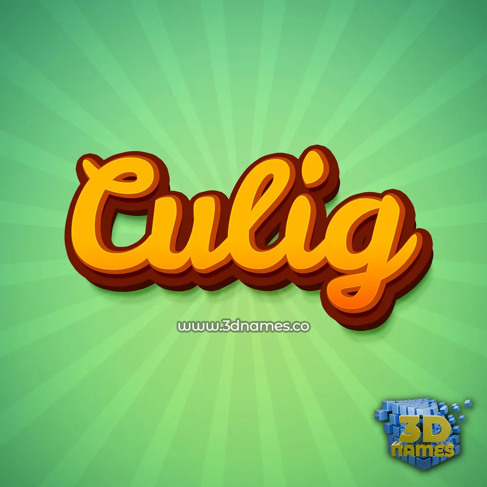 culig in Green Rays style - 3D name wallpaper