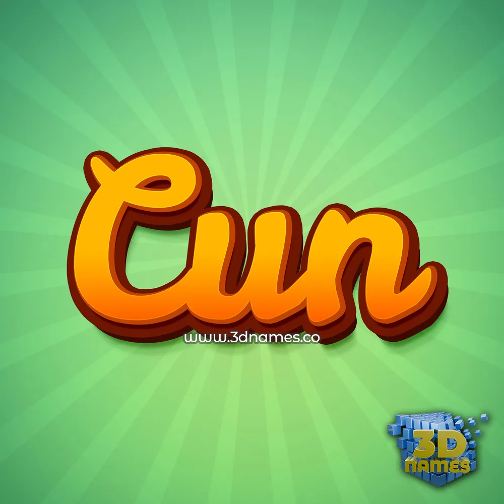cun in Green Rays style - 3D name wallpaper