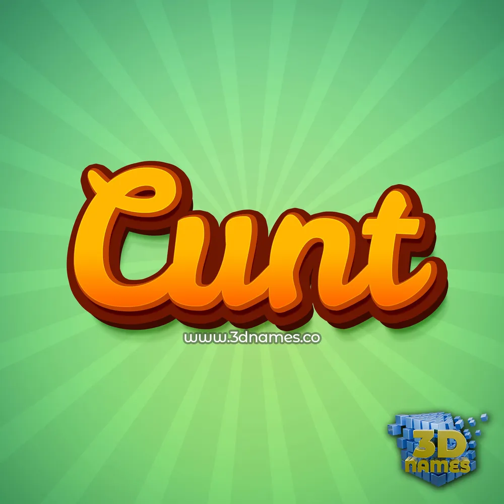 cunt in Green Rays style - 3D name wallpaper