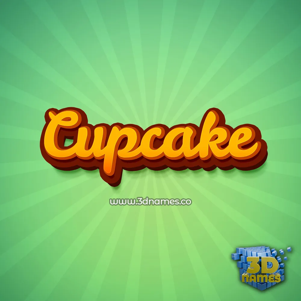 cupcake in Green Rays style - 3D name wallpaper