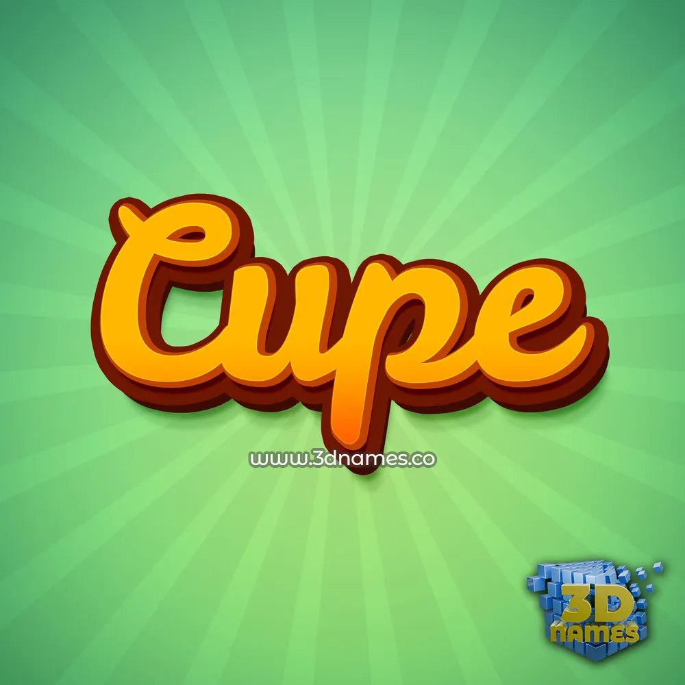 cupe in Green Rays style - 3D name wallpaper