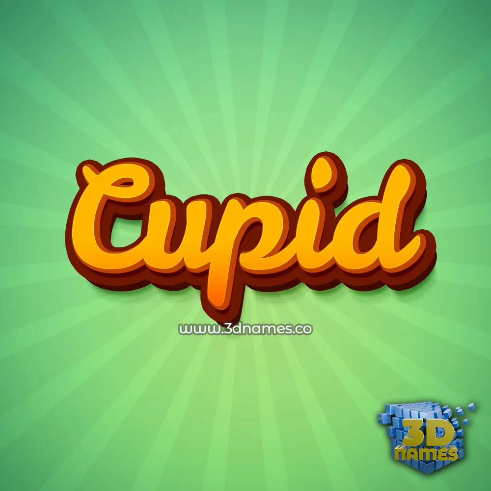 cupid in Green Rays style - 3D name wallpaper