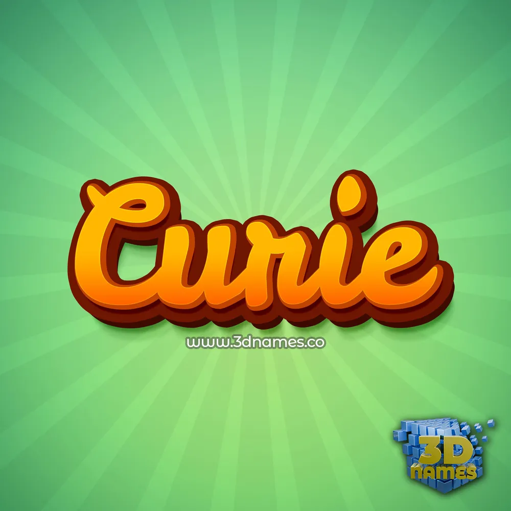 curie in Green Rays style - 3D name wallpaper