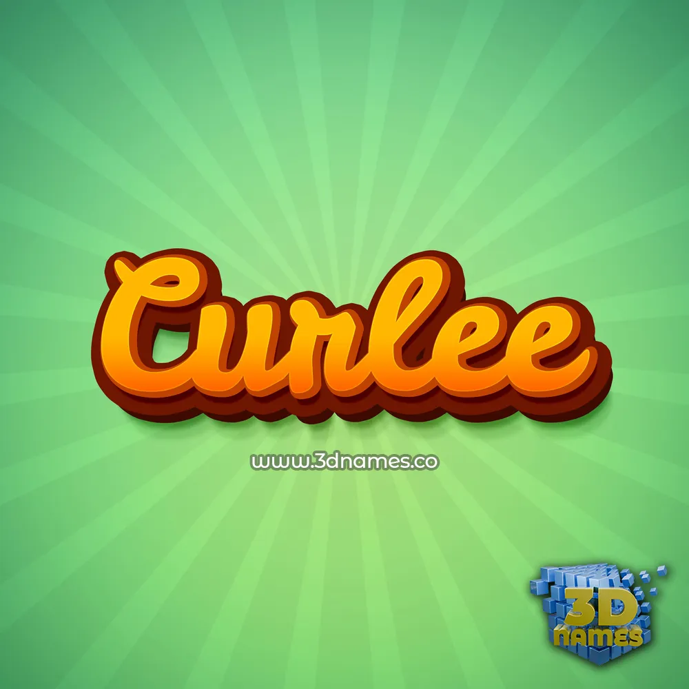 curlee in Green Rays style - 3D name wallpaper