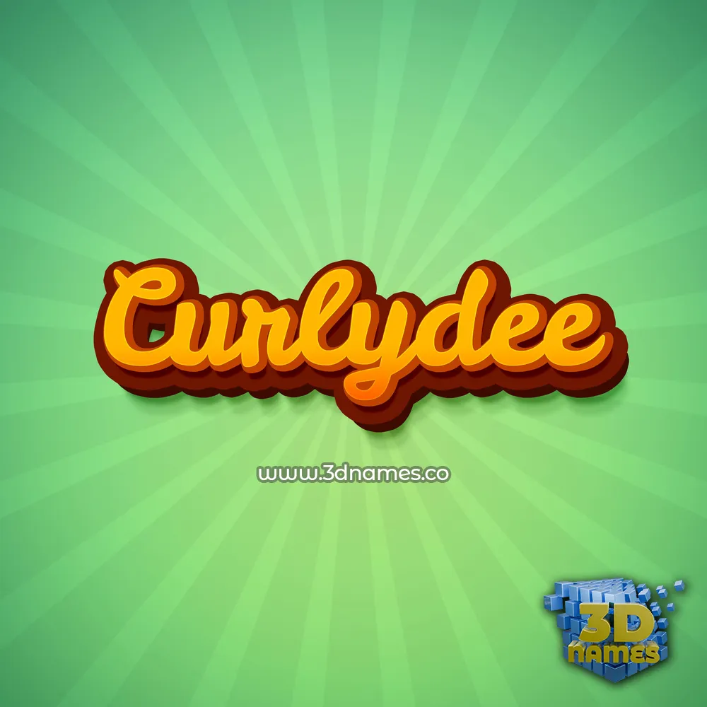curlydee in Green Rays style - 3D name wallpaper