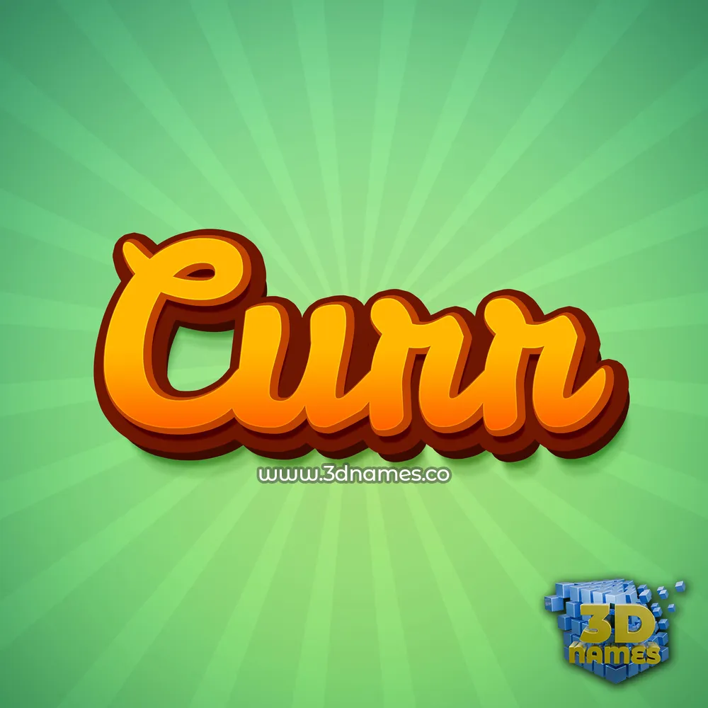 curr in Green Rays style - 3D name wallpaper