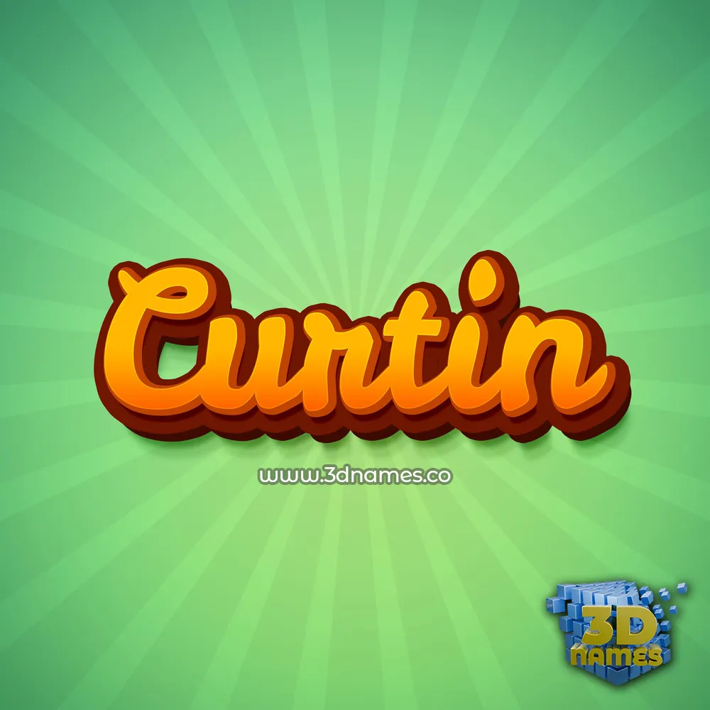 curtin in Green Rays style - 3D name wallpaper