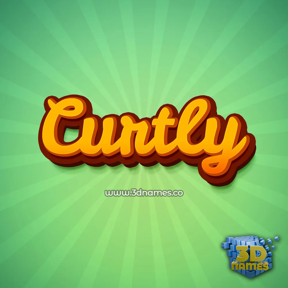 curtly in Green Rays style - 3D name wallpaper