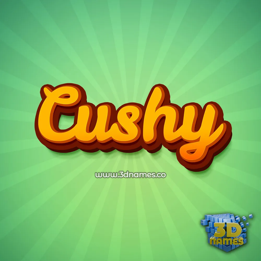 cushy in Green Rays style - 3D name wallpaper