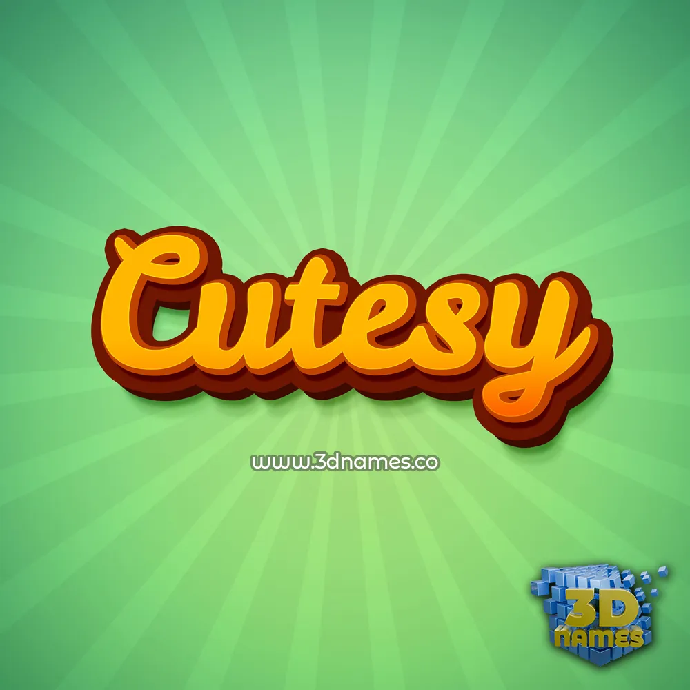 cutesy in Green Rays style - 3D name wallpaper