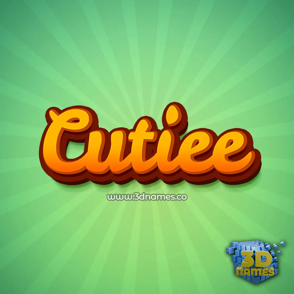 cutiee in Green Rays style - 3D name wallpaper