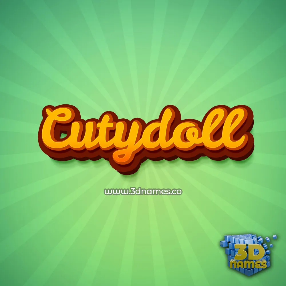 cutydoll in Green Rays style - 3D name wallpaper