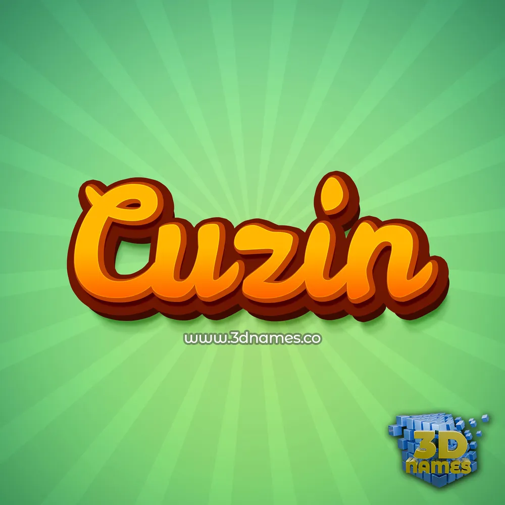 cuzin in Green Rays style - 3D name wallpaper